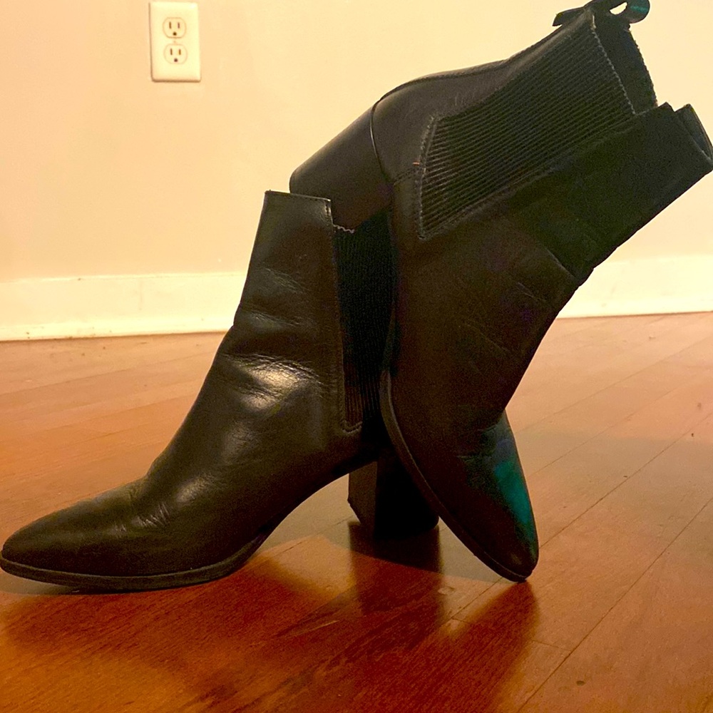 Zara Point Toe Black Ankle Booties